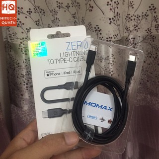 Cáp Sạc Momax Zero Type-C Ra Lightning Chuẩn MFI - màu đen