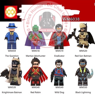 Xếp hình DC Superheroes Minifigures nhân vật Batman Red robin Martian Manhunter WM 6038