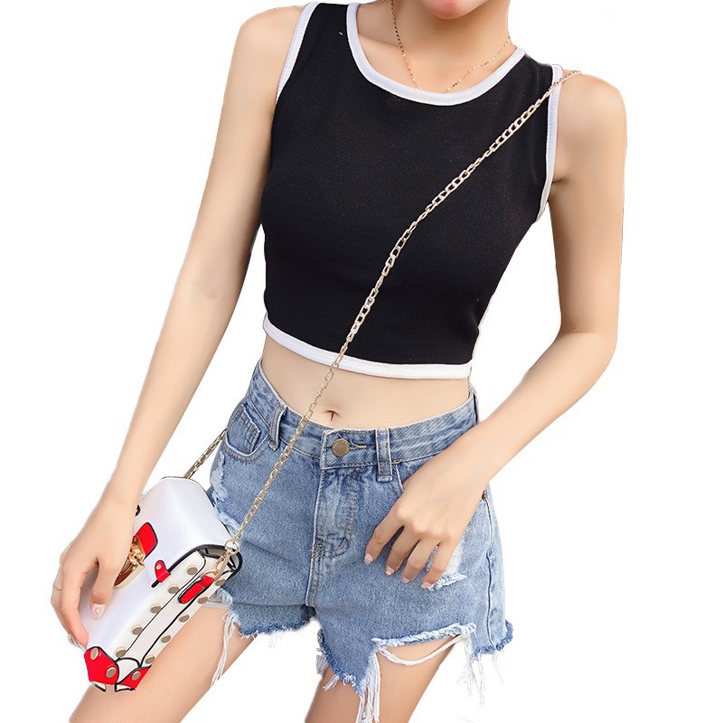 SUMMER WOMEN SLEEVELESS CROP TOPS TANK TOP BACK CROSS BELT SEXY TOP VEST | BigBuy360 - bigbuy360.vn