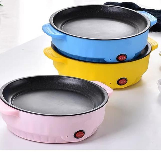 Chảo Nướng Bbq Đa Năng 22cm Màu Vàng Phong Cách Hàn Quốc