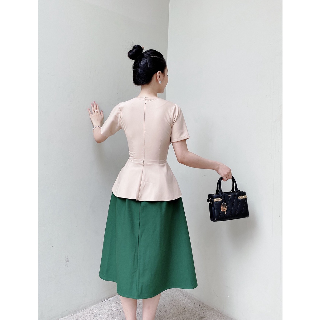 SET ÁO KEM PHỐI VÁY XANH THANH LỊCH - SET01