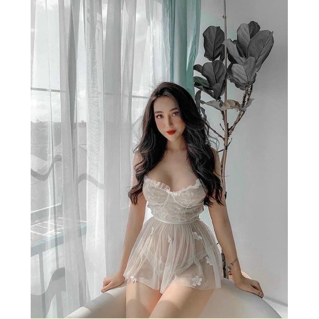 Váy ngủ sexy voan lụa tặng kèm chip hàng Quảng Châu cao cấp TẶNG KÈM VOAN CÀI TÓC