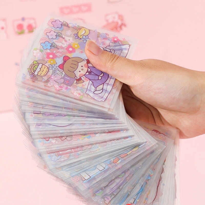 Set sticker hoạt hình trang trí đa năng dễ thương Bistore