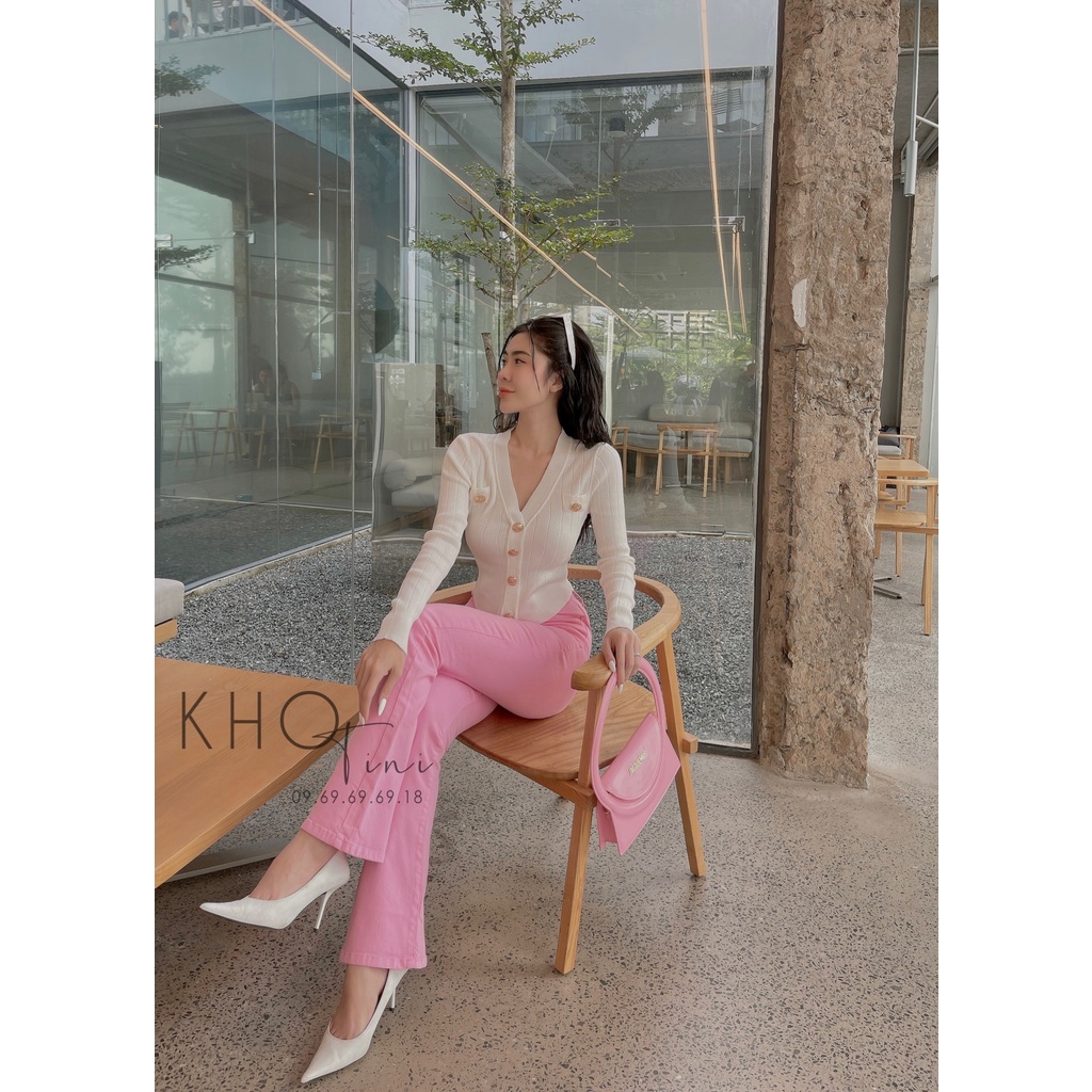 Áo len MTG tay dài nút vàng