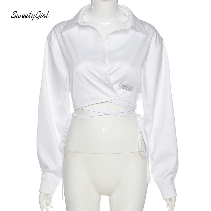 Áo Sơ Mi Tay Dài Cổ Bẻ Dáng Ôm Thiết Kế Không Đối Xứng Màu Sắc Ngọt Ngào Thời Trang Cho Nữ