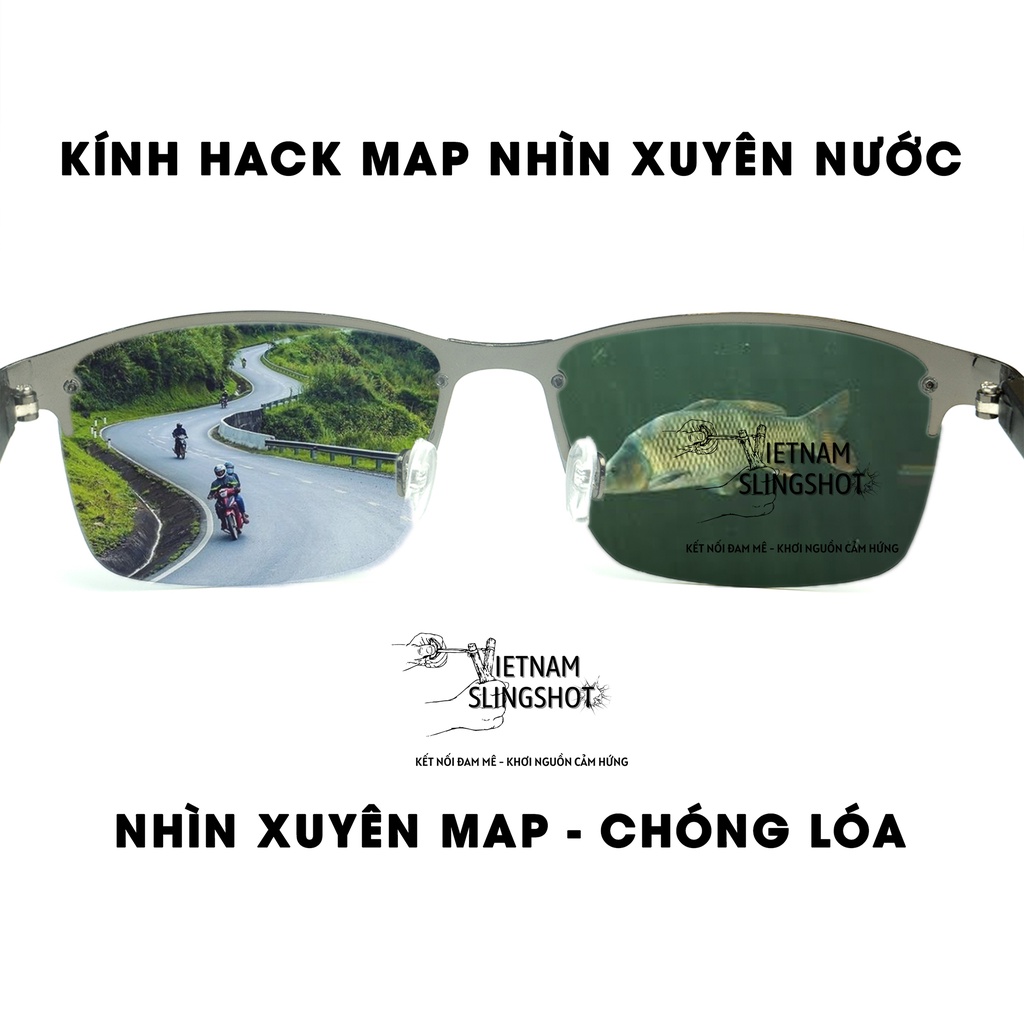 [Kính phân cực KHM] kính hack map hạn chế tia UV,  nhìn xuyên dưới nước khi nắng hỗ trợ câu cá