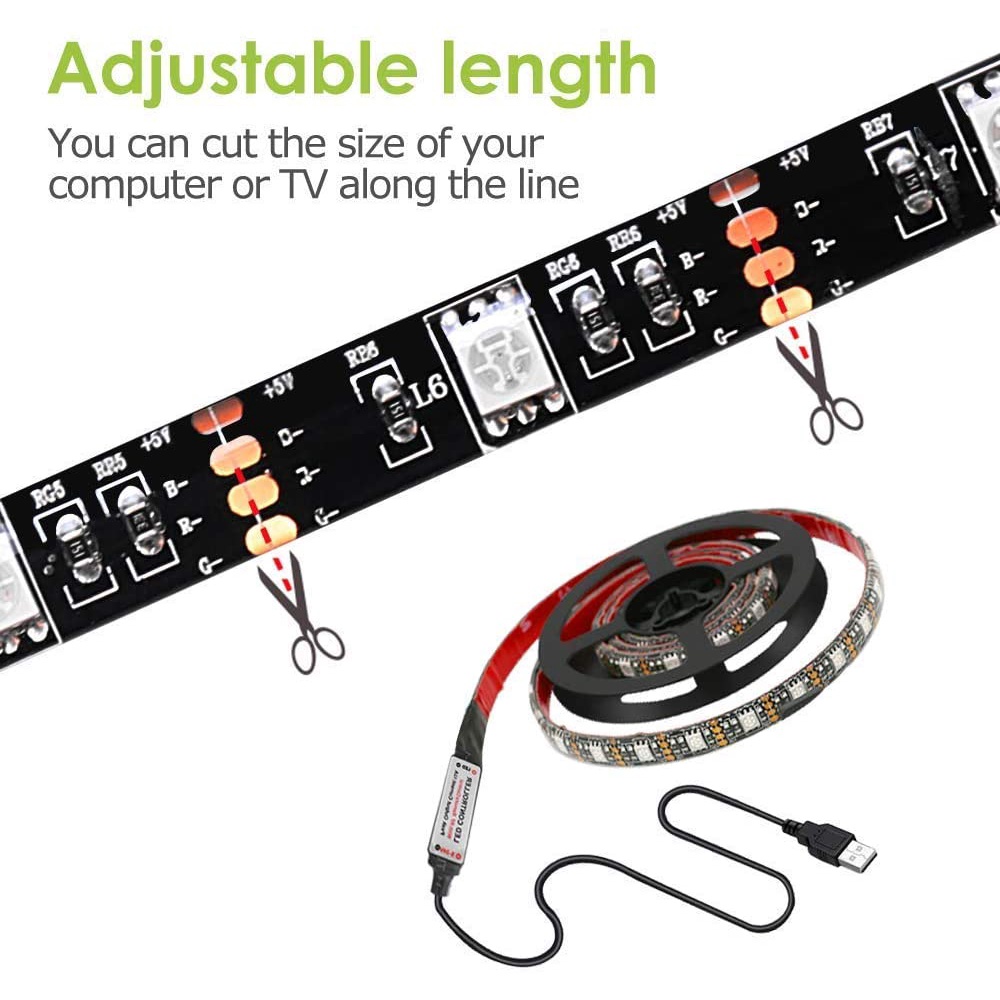 Dải đèn 5050RGB 5V 5050 30 đèn mỗi mét ánh sáng RGB với bảng đen IP20 với USB 3 phím / TV 24 phím điều khiển / đèn trang trí phòng khách / nhà bếp / phòng