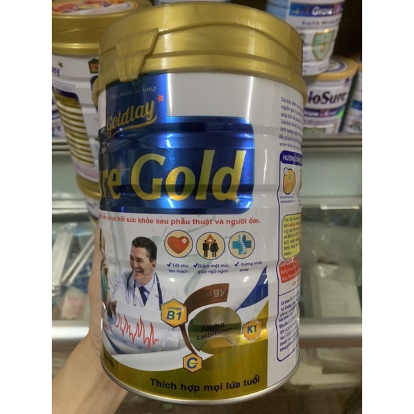 Sữa bột Goldlay Sure Gold 900g- sp dinh dưỡng tốt nhất cho người sau mổ, người già, người ốm gầy yếu