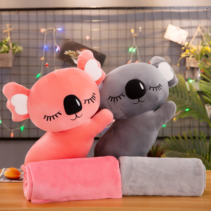 Chăn Gối Văn Phòng Gấu Kona 3IN1SHOPEMTRANG07Bộ gối chăn 4 mùa hình gấu Koala siêu đáng yêu cho mẹ và bé cưng xịn