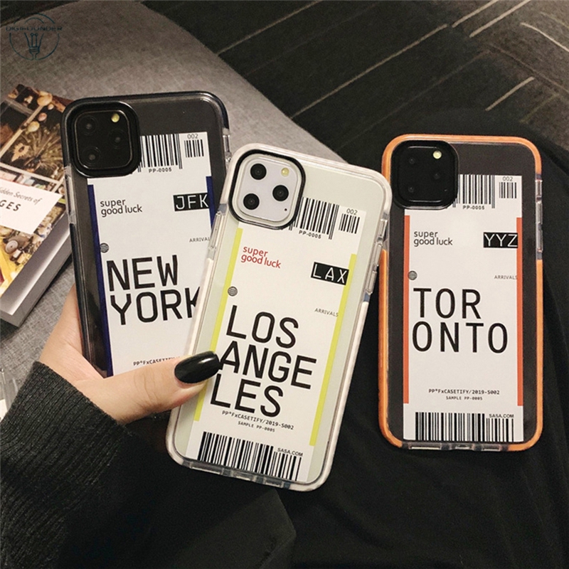 DG Funny Travel City Boarding Pass Phone Case For iphone 11 Pro Max XR X XS Max 7 8 plus Back Cover Silicone Soft Cases Cute Funda