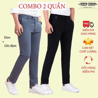 (COMBO 2 Quần ) Quần tây nam vải tuyết Mưa co giãn form dáng slim fit Hàn Quốc