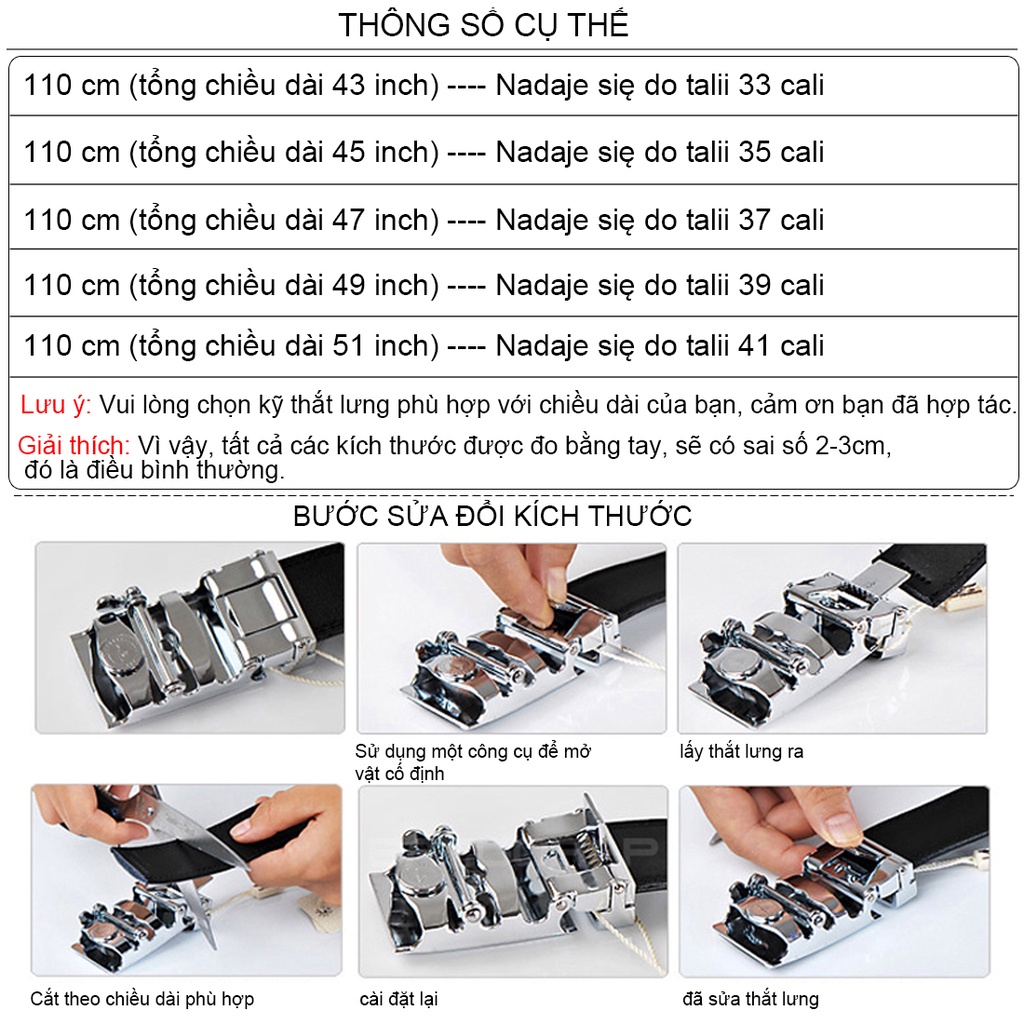 Dây Thắt Lưng Da Thật Màu Trắng Có Khóa Kim Loại Tự Động 35Mm Z14P13B Cho Nam
