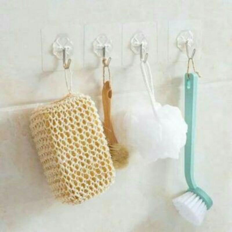 Combo 10 chiếc móc dán tường chịu lực siêu dính trong suốt