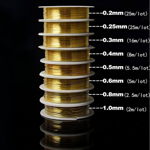 Dây đồng làm thủ công bạc vàng đồng đủ size 0.2-0.3-0.4-0.5-0.6-0.7-0.8-1mm