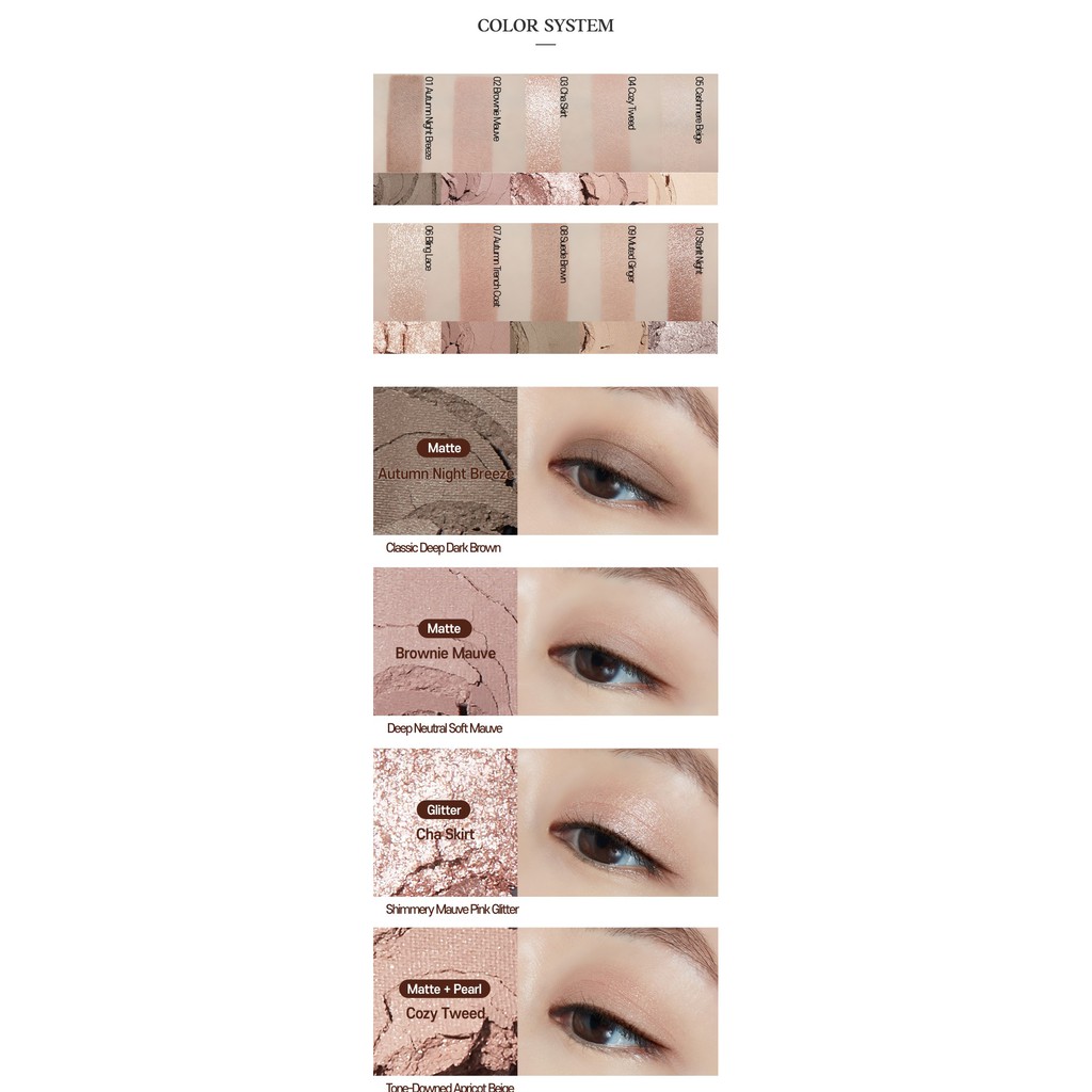 Bảng Phấn Mắt 10 màu Etude Màu Sắc Thời Trang 90g Play Color Eyes bảng màu Autumn Closet