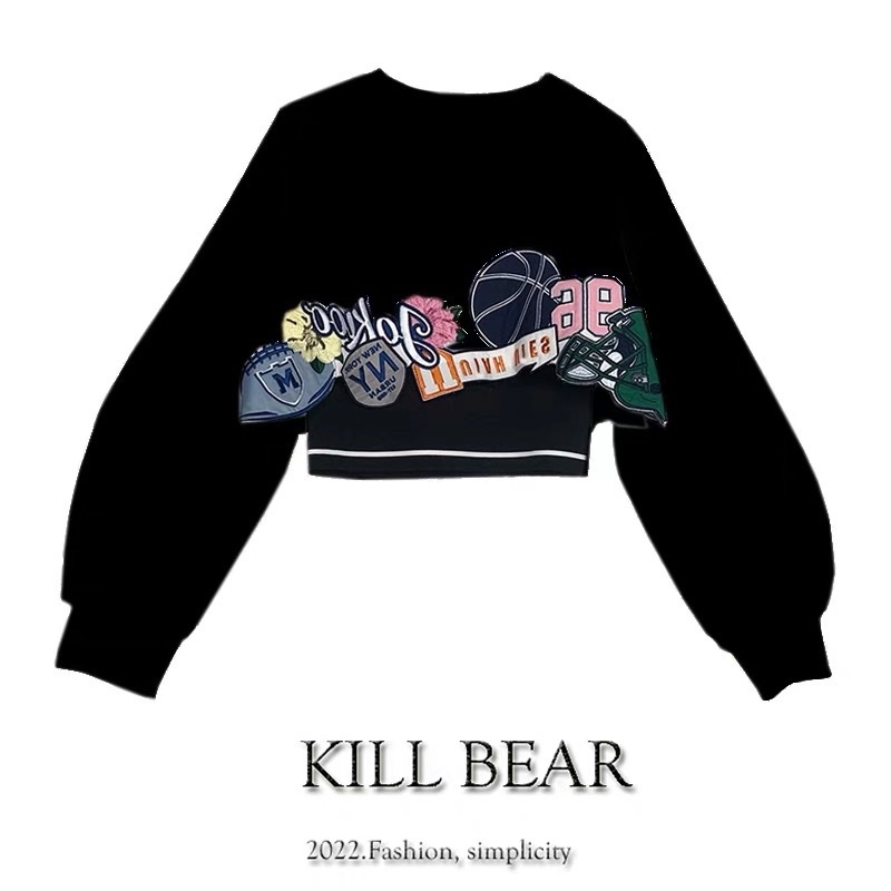 Sweater Croptop Sport dài tay 2 màu