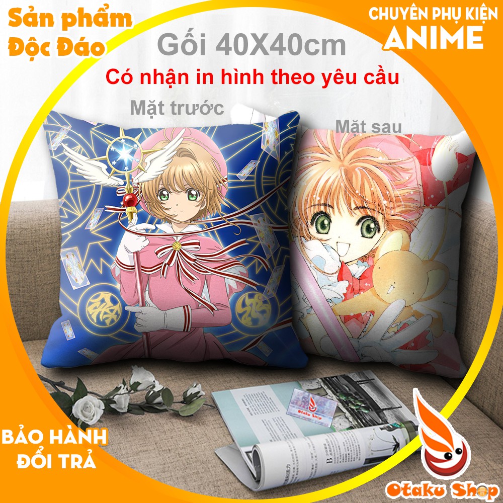 Áo gối, bao gối, gối tựa lưng, gối sofa 40x40 Anime Sakura - Otaku Shop