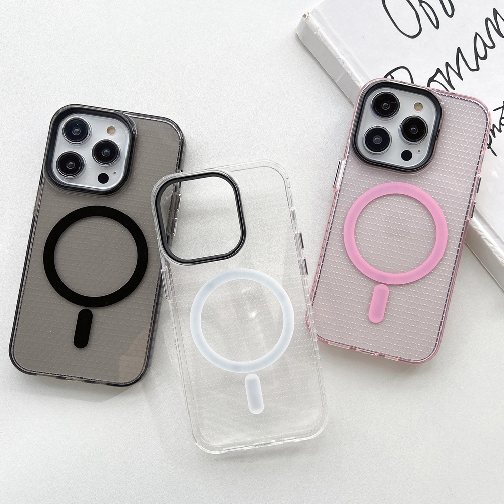 Ốp Điện Thoại TPU Mềm Chống Sốc Họa Tiết Tổ Ong Cho iPhone 12 13 14 Pro MAX 14 Plus