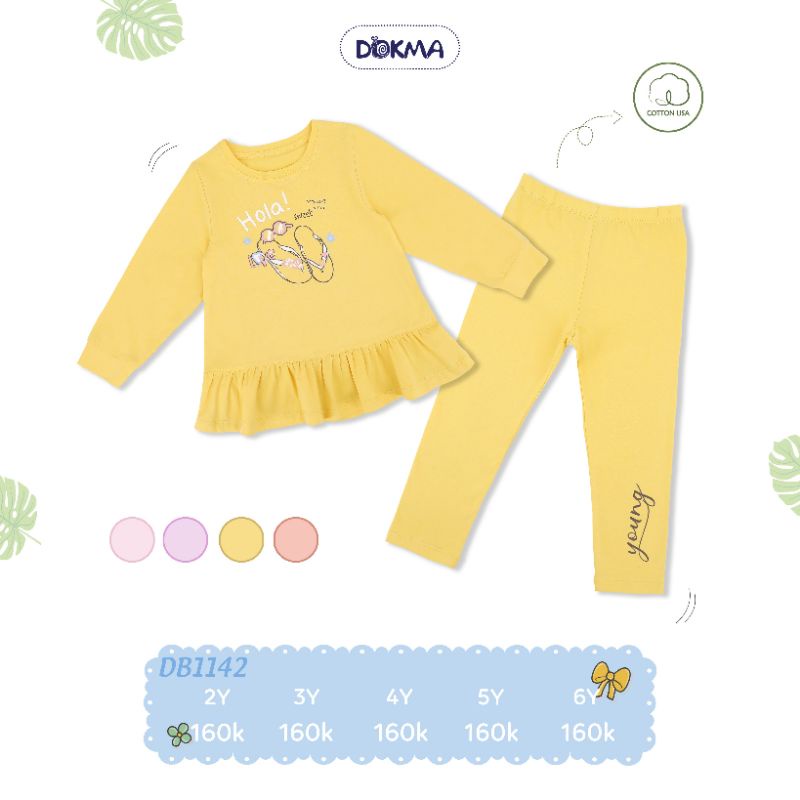 Bộ dài tay bé gái Dokma 3-7Y mã DB1142, DB1813