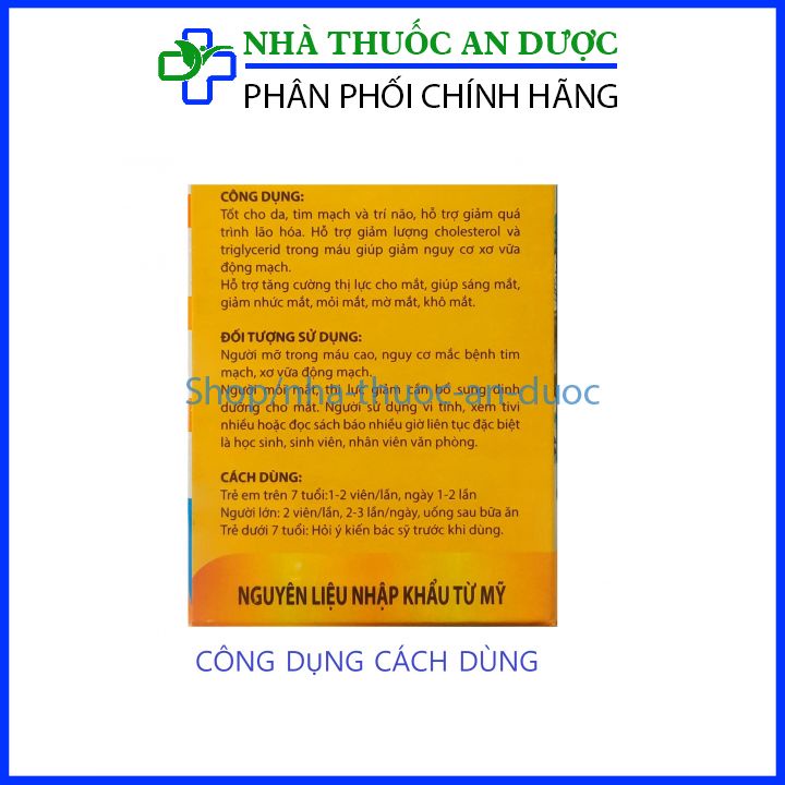 Viên dầu Cá Omega 369 1000mg tăng cường thị lực, sáng mắt, bổ não, giảm nguy cơ bệnh tim mạch – Hộp 60viên