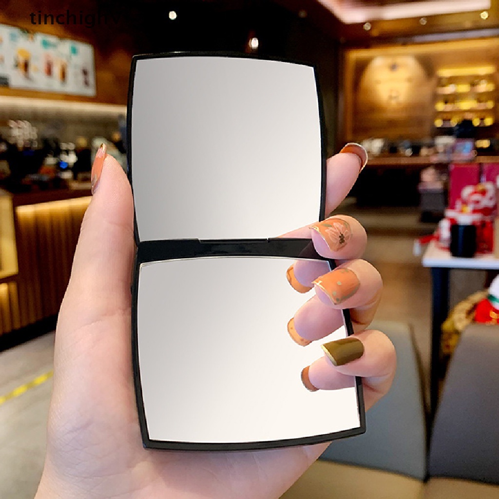 Gương Trang Điểm Dạng Gập Hai Mặt Màu Đen Thời Trang Cho Nữ