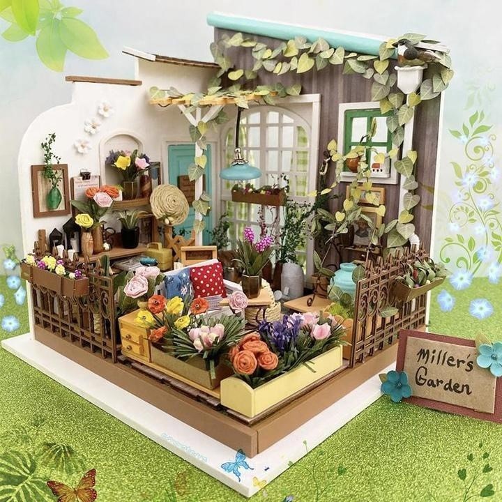 Mô Hình 3D Gỗ Nhà Tí Hon Robotime Miller's Garden DG108 (Kèm Đèn Led)