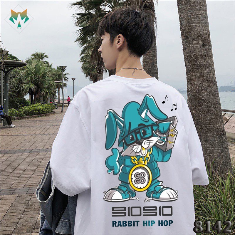 Áo Thun Unisex Nam Nữ in họa tiết rabbit hiphop thời trang phong Hàn Quốc cực chất 8142