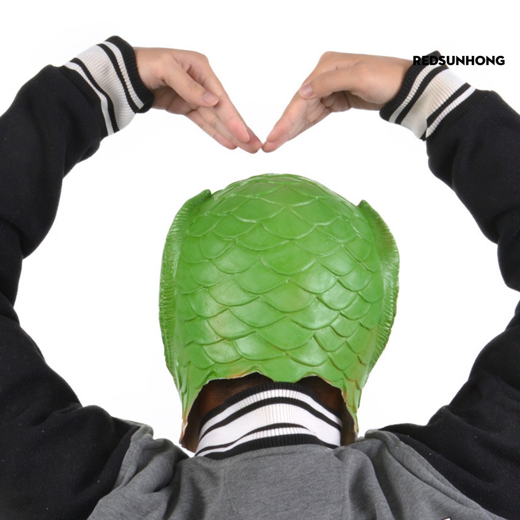 Mặt Nạ Hóa Trang Hình Đầu Cá Xanh Bằng Cao Su