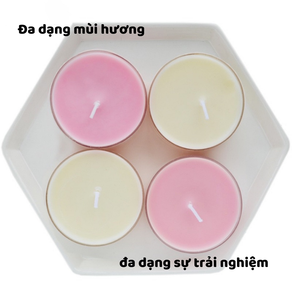 Nến thơm phòng thiên nhiên TEALIGHT tinh dầu mini decor trang trí sáp đậu nành không khói