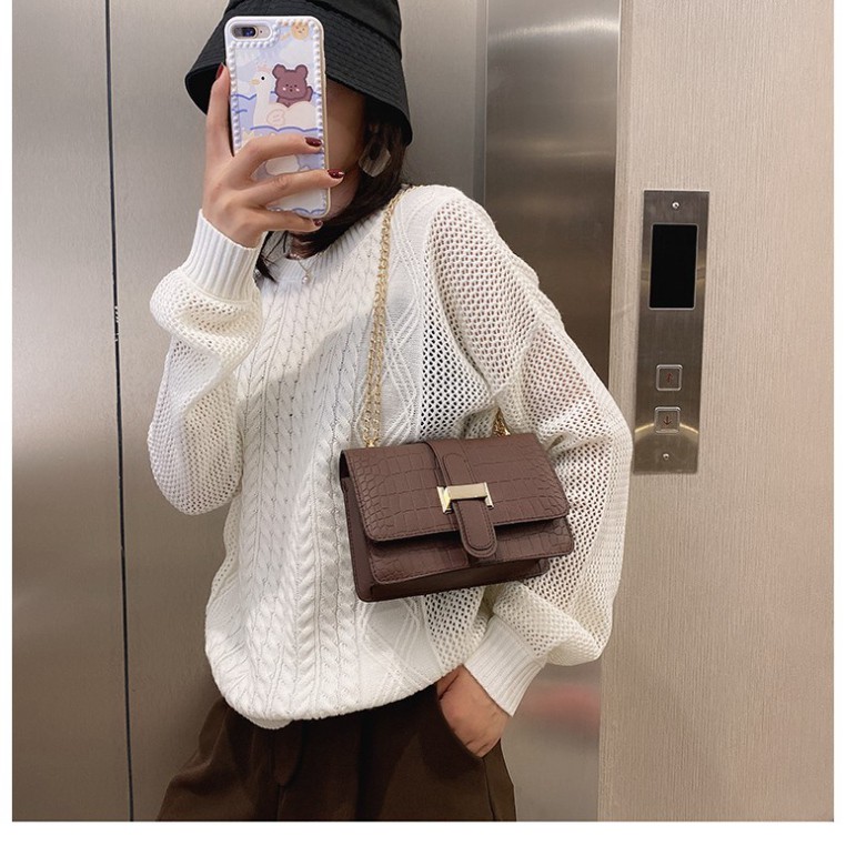 {Hot Trend} Túi xách nữ đeo chéo vân da cá sấu khóa chữ H trẻ trung thanh lịch TX26 túi đeo vai | BigBuy360 - bigbuy360.vn