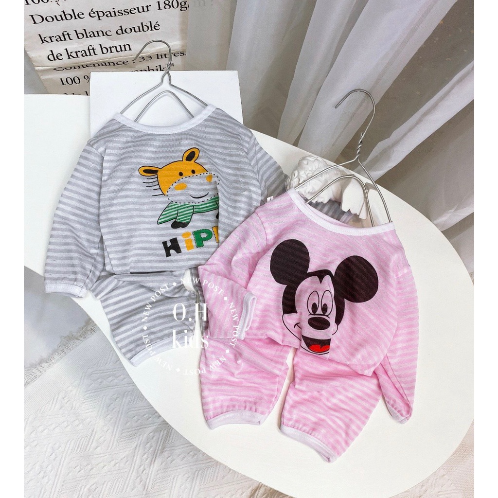 Bộ Cotton Giấy Dài Tay Cho Bé 4-15Kg