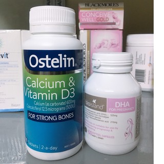 (Tem Chemist) Combo DHA bầu + canxi ostelin bầu