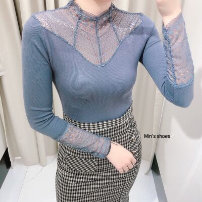 Min's Shoes - Áo Giữ Nhiệt Nữ Phối Ren Thời Trang Chất Dày Dặn Áo 442