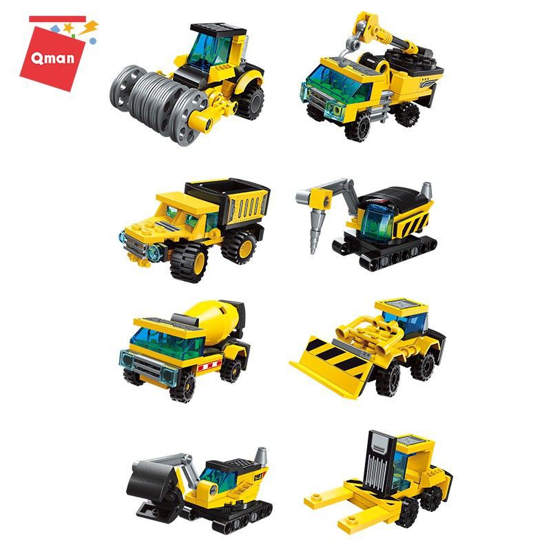 Đồ chơi kiểu Lego mini xếp hình lắp ráp xe công trình (giao hàng ngẫu nhiên)