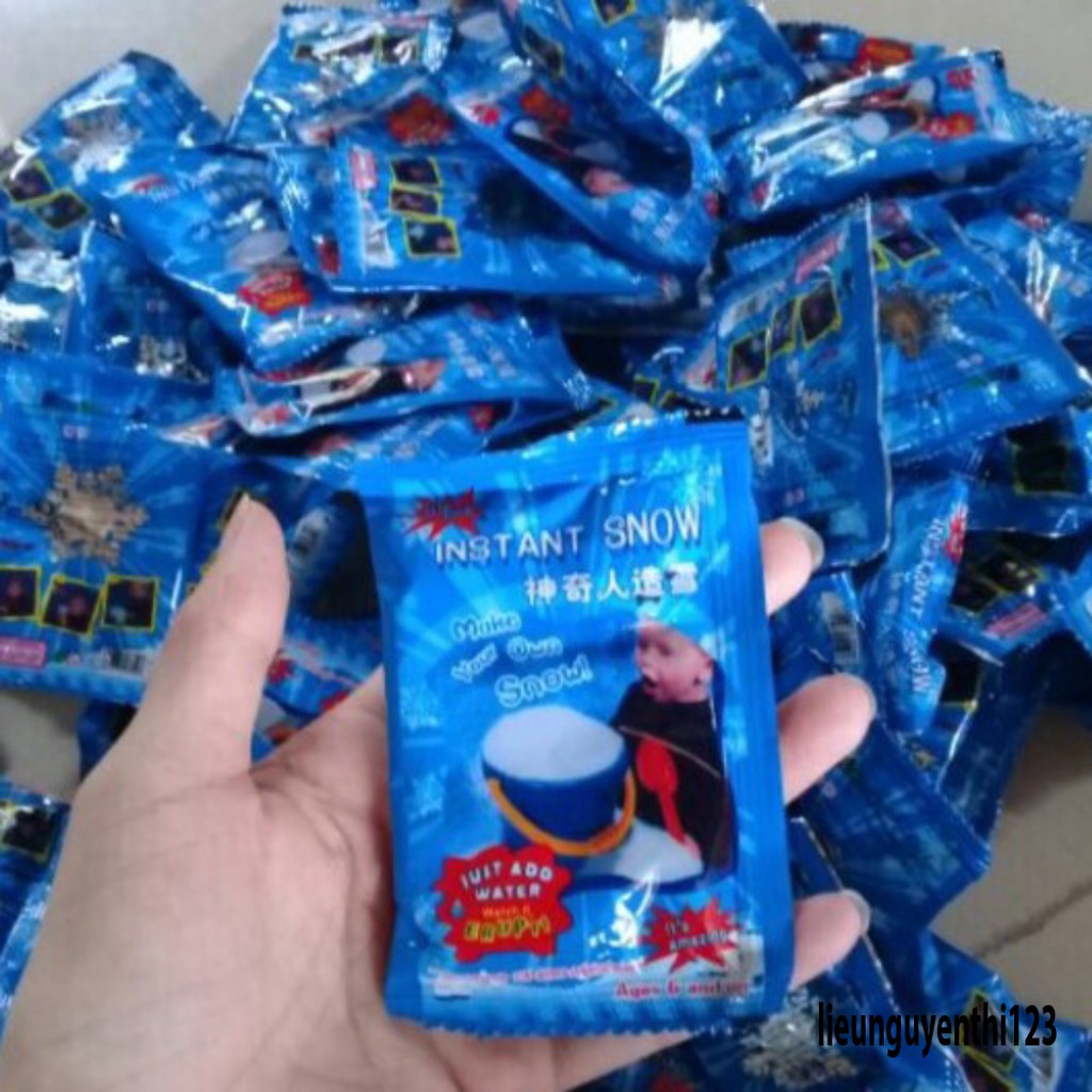 (rẻ nhất) Combo 50/40/30/20/10 gói tuyết xanh bông bạc - tuyết nhân tạo nguyên liệu chính làm slime mây