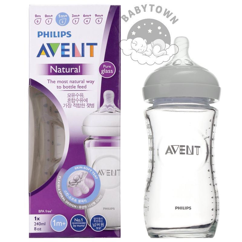 Bình sữa thủy tinh Philips Avent Natural mô phỏng tự nhiên 120ml/240ml