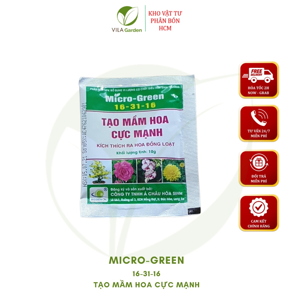 Tạo Mầm Hoa Cực Mạnh, Phân Bón Lá Micro-Green Siêu Ra Hoa