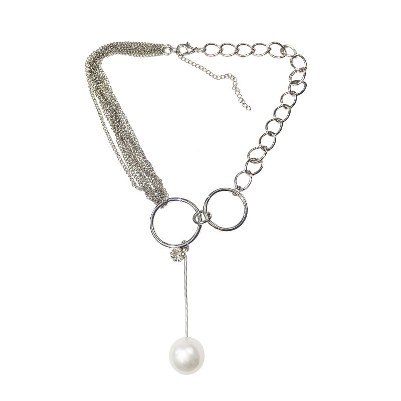 vòng cổ chocker mạ bạc cao cấp đính hạt ngọc nhân tạo phong cách hàn quốc TH91666