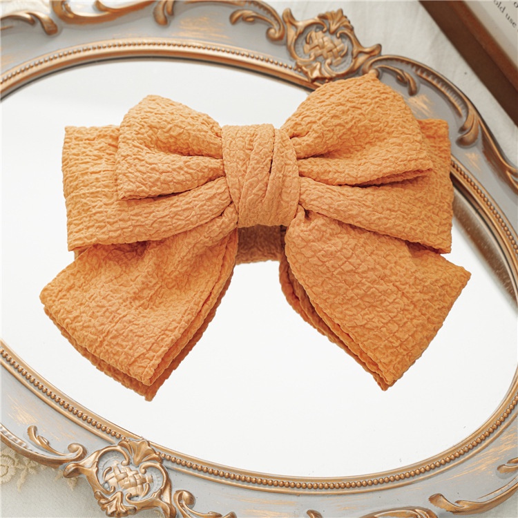 Kẹp Tóc Nơ Thắt Lưng Ba Lớp Vải Nếp Nhăn Kiểu Nhật Bản Dành Cho Bạn Nữ