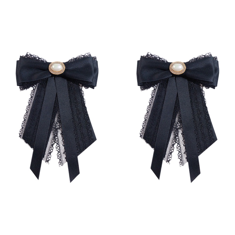 Ghim cài áo thắt nơ đính ngọc trai giả phong cách vintage dành cho nữ