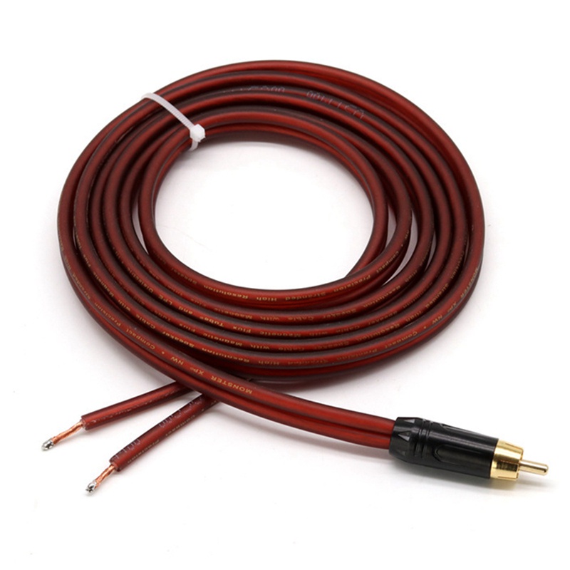 Cáp loa RCA Dây loa trần sang phích cắm RCA , Thay thế bộ chuyển đổi đầu nối phích cắm RCA sang dây trần Mở Video âm thanh