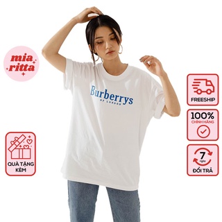 Áo thun nữ dáng rộng thêu chữ Burberrys dáng rộng unisex Mia Ritta A1947 Feedback KH