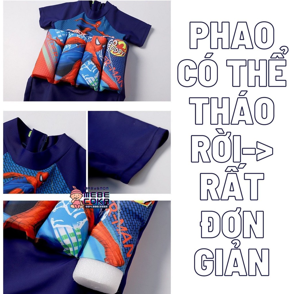 Đồ bơi trẻ em ,áo bơi liền phao tự nổi , bộ liền có phao cho bé trai loại CAO CẤP chất LYCRA Hàn