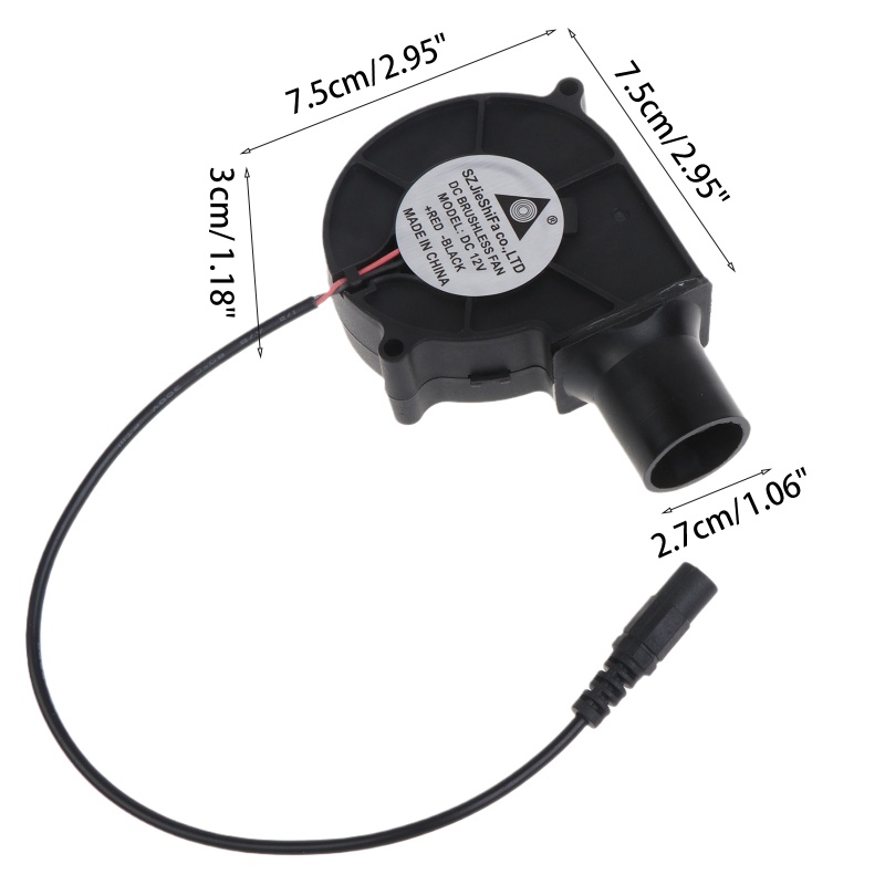 Quạt Thổi Khí Làm Mát 7530 Cho DC 12V 1.5A Không Chổi Than 5.5x2.1mm 2500R