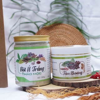 Combo Tắm Khoáng Cà Phê và Bột Ủ Trắng Thảo Mộc handmade