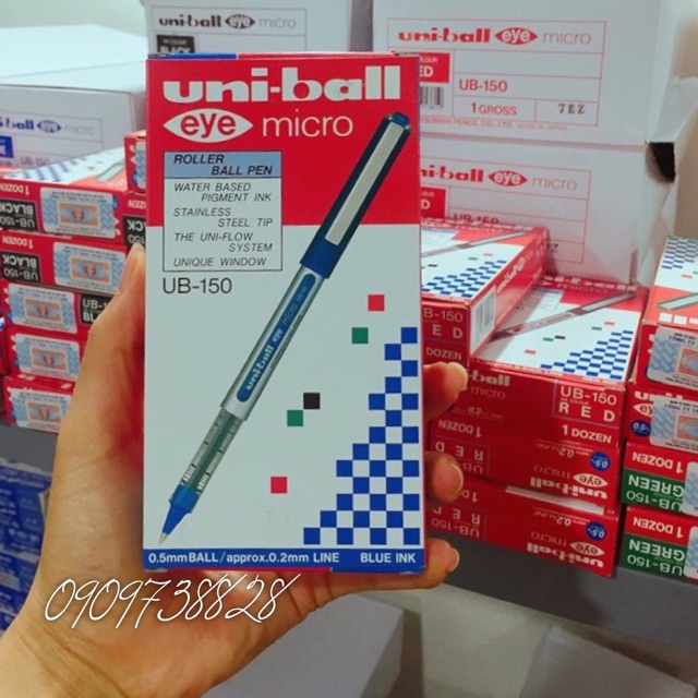 [DA ĐEN] Hộp 12 bút UNIBALL UB-150 chính hãng