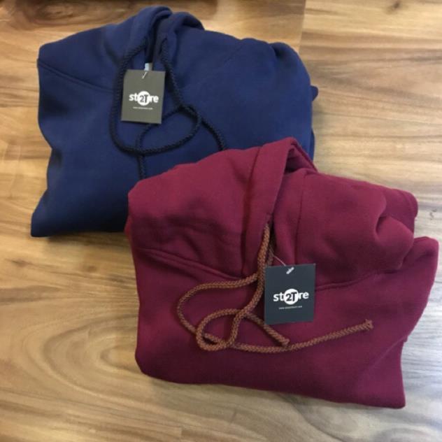 Áo hoodie unisex 2T Store H02 màu xanh dương đen - Áo khoác nỉ bông chui đầu nón 2 lớp dày dặn chất lượng đẹp 🌺