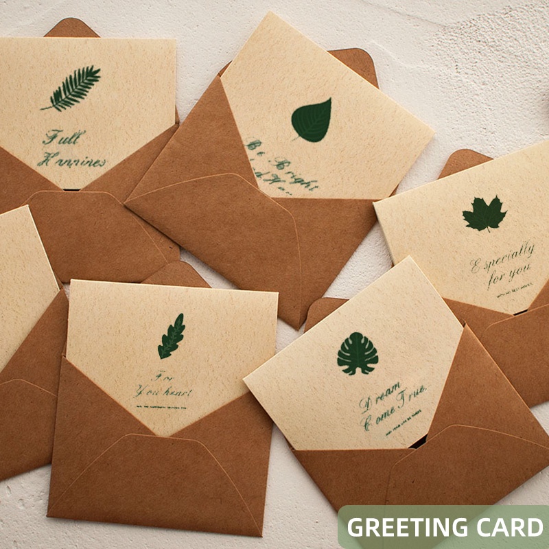 Set 6 Thiệp Chúc Mừng Năm Mới Phong Cách Retro Thẻ