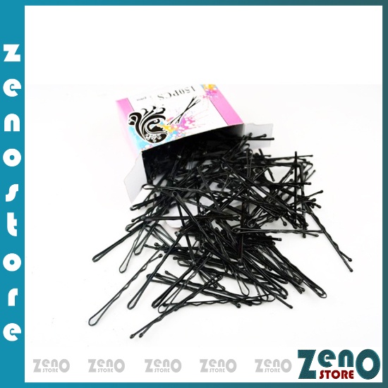 Hộp kẹp ghim 150 cái, Kẹp tăm màu đen thiết kế đơn giản xinh xắn phong cách Hàn Quốc PT30