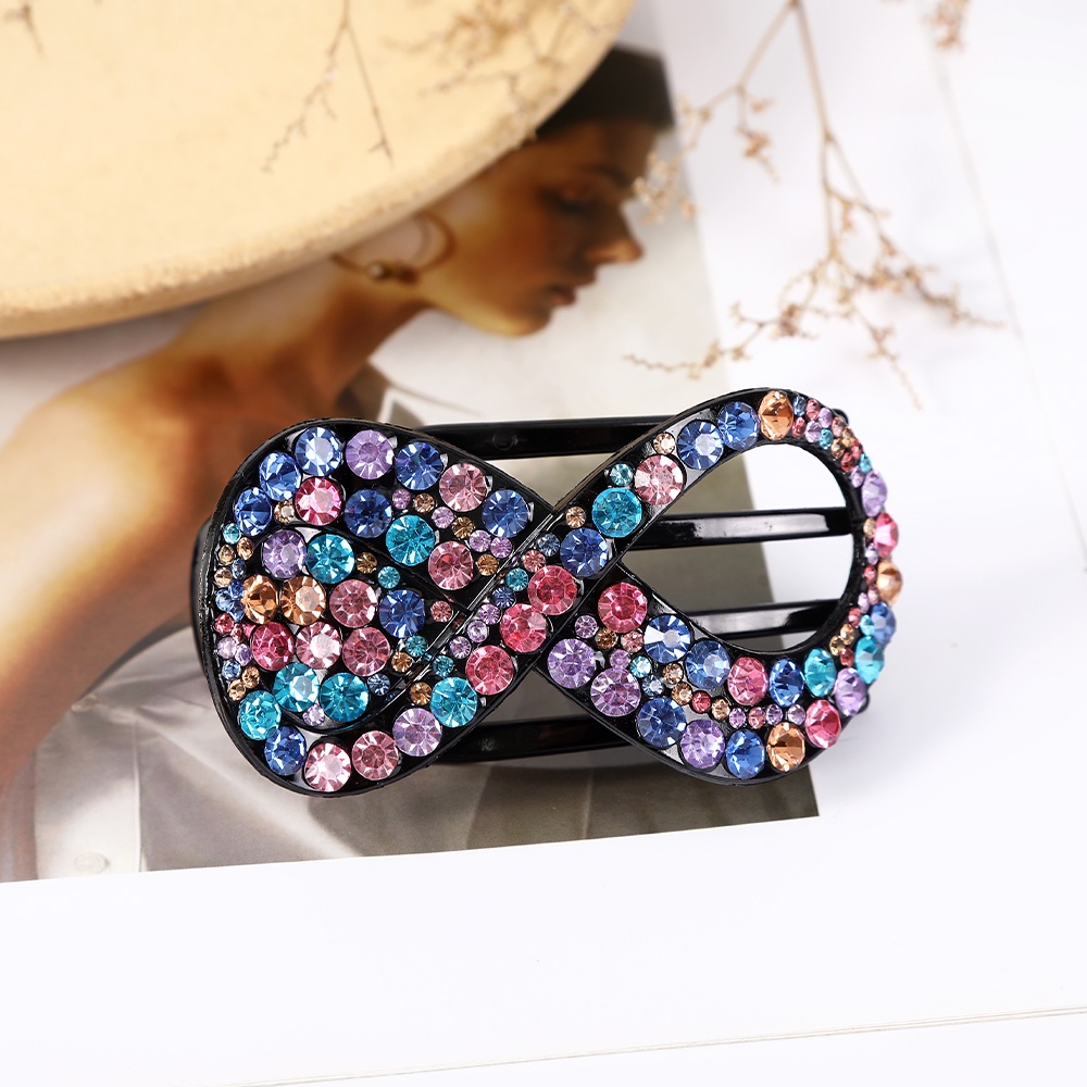 Kẹp Tóc Ba Răng Đính Đá Phong Cách Retro Thời Trang Cho Nữ Haimeikang